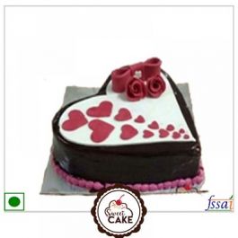 Chocolate Heart Fondant Cake