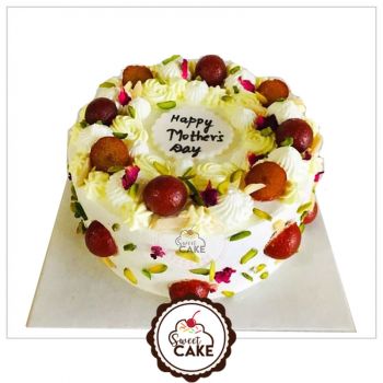 Eggless Gulab Jamun Pista Cake