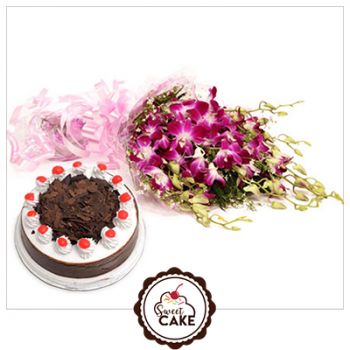 Black forest cake  Orchids Combo
